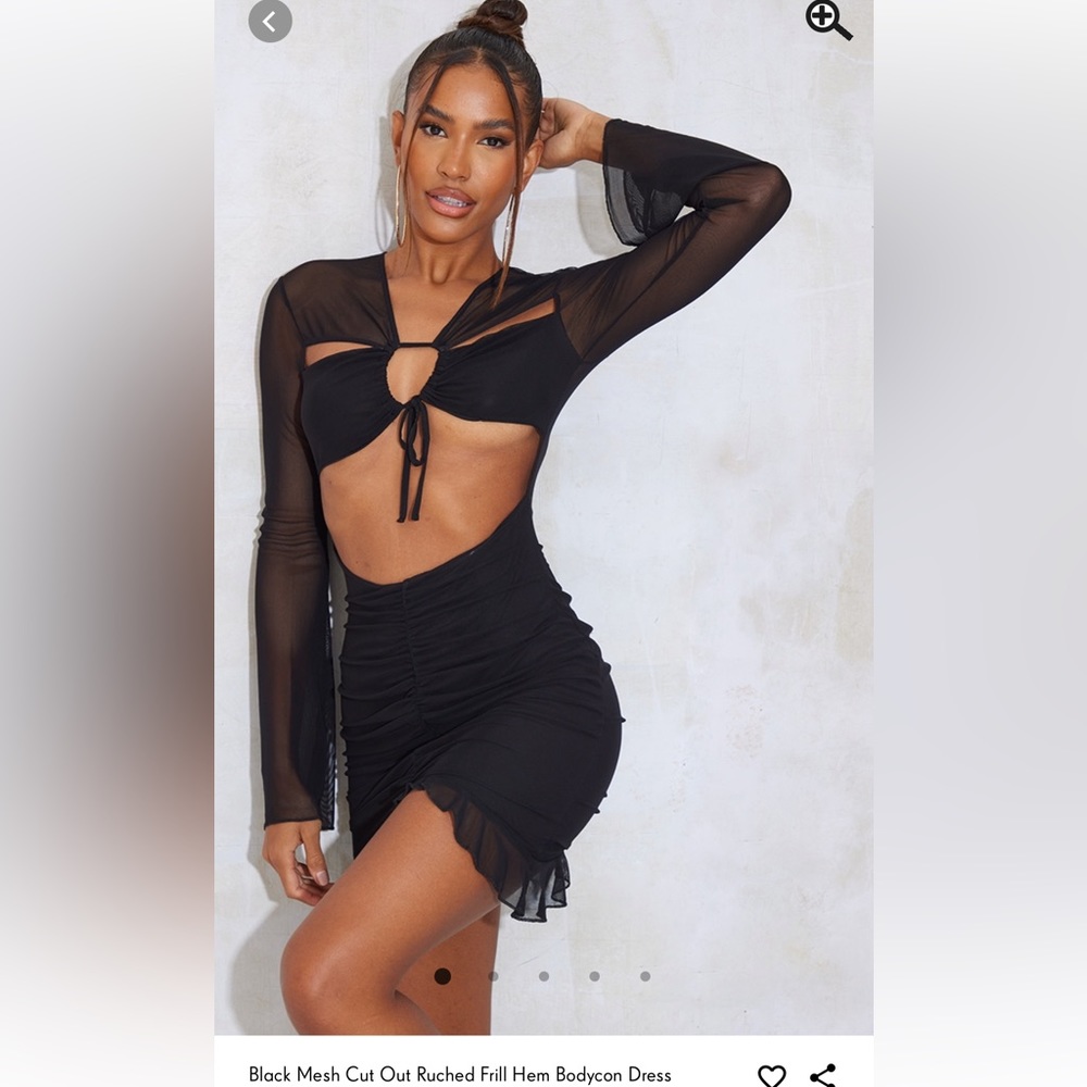 Pretty little thing black mesh dress